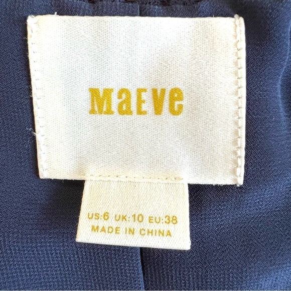 ANTHROPOLOGIE Maeve Festivity Swing Dress Navy Mini Shift Sleeveless Size 6 - Picture 9 of 11